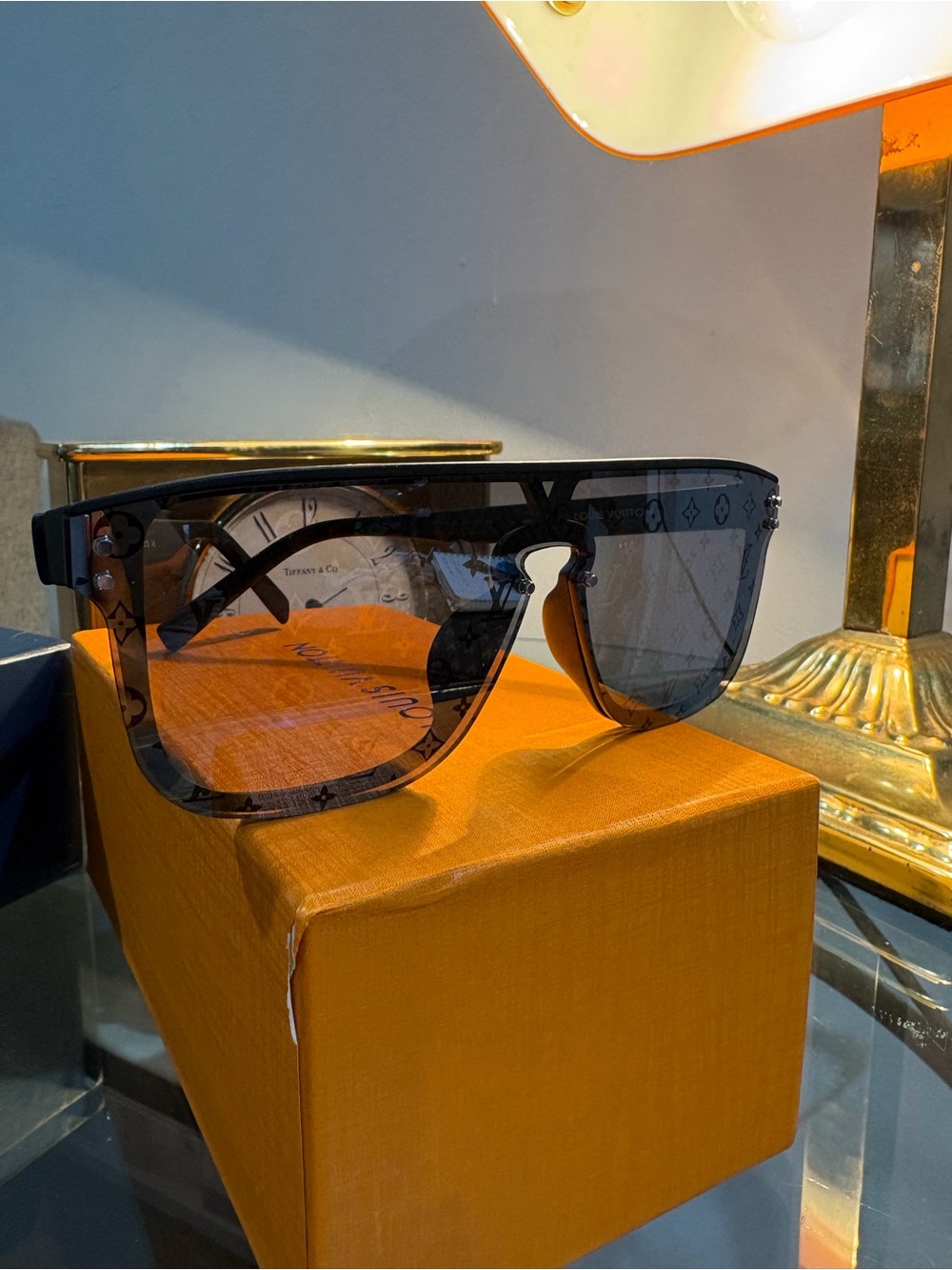Louis Vuitton Mirror Monogram Shield Sunglasses in Black and Silver - Picture 4 of 8